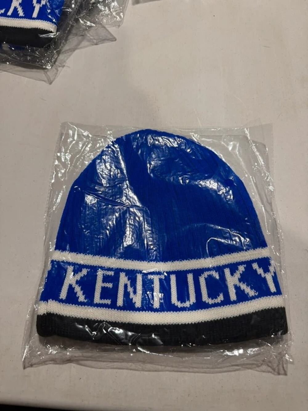 Kentucky Blue White Black Knit Beanie Winter Hat New